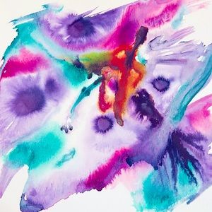 Beautiful 12x12 original one of a kind watercolor by artist.